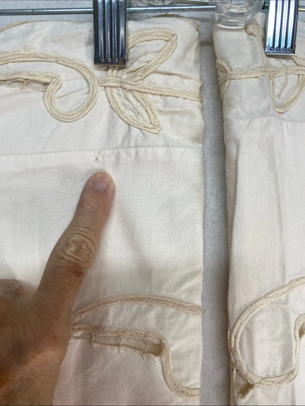 Set of 2 Pillow Covers/Cases Ruffles Embroidered Cottage Core Shabby Chic Dainty